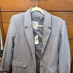 Abercrombie & Fitch Light Gray/blue Blazer